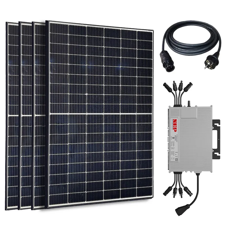 PV Solaranlage Photovoltaik 2380 W (4x595 W) & Wechselrichter NEP 2000 W drosselbar
