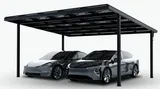 Solar Carport Doppelcarport Aluminium Rahmen ohne Module f&uuml;r zwei Fahrzeuge - Bild 2 von 11
