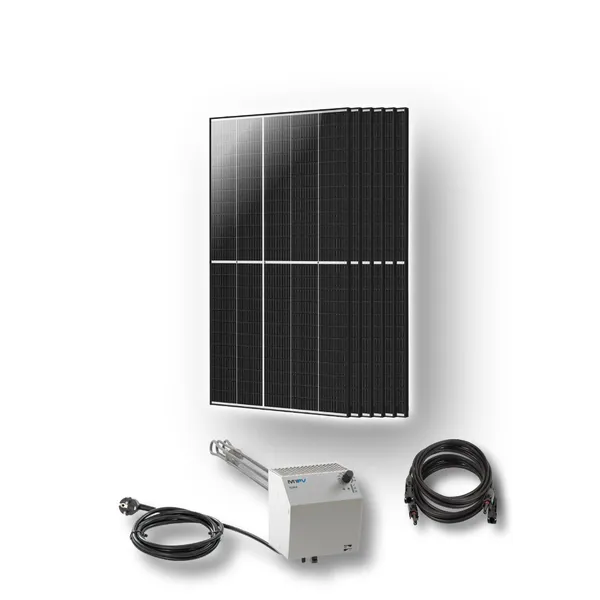 Photovoltaik-Anlage zur Warmwasserbereitung | 2,6 kW MYPV ELWA DC Heizstab & 6x 445W+ Marken-Solarmodule | Komplettanlage