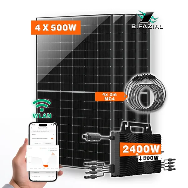 Balkonkraftwerk 2000W mit 4 Solarmodulen