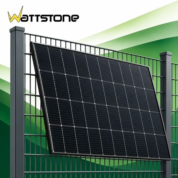 Wattstone ZaunPV Flexx Montageset für angewinkeltes PV-Modul am Doppelstabmattenzaun