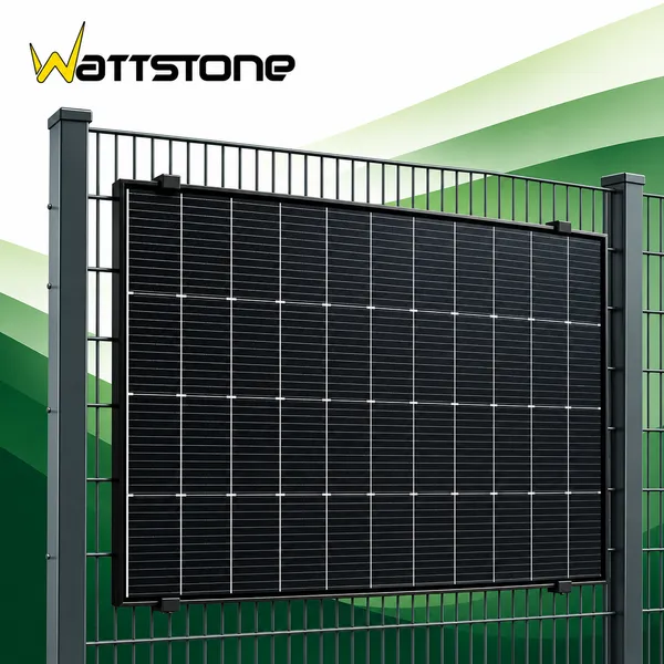 Wattstone ZaunPV Flat Montageset für PV-Modul am Doppelstabmattenzaun