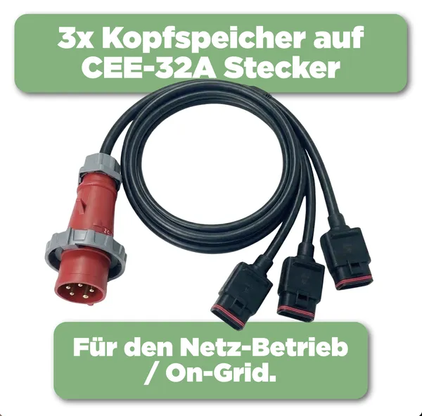 SunEnergyXT 500 CEE-Netzadapter Bis zu 3 Kopfspeicher an 3-Phasen
