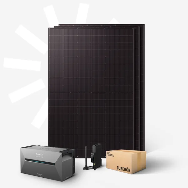 Trio XL - 1500Wp Balkonkraftwerk mit Speicher Anker SOLIX Solarbank 3 Pro