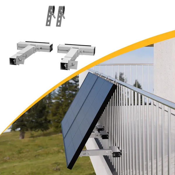 Powerness Aufständerung Solarmodul Halterung Balkonkraftwerk für Balkon Haken