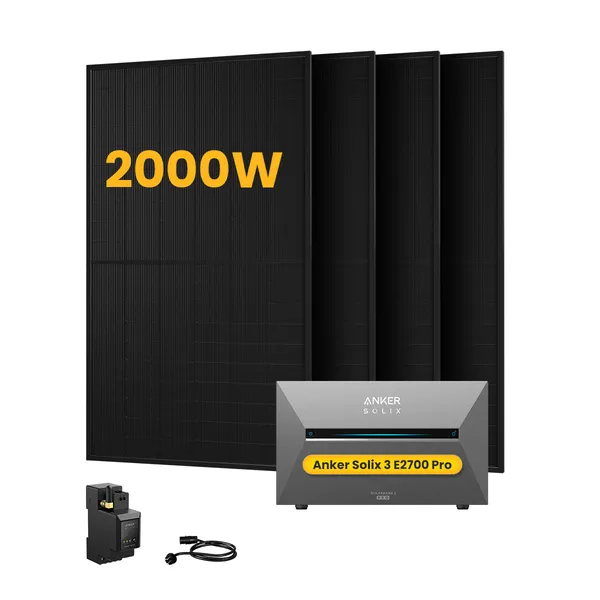 Anker SOLIX Solarbank 3 E2700 Pro, mit 4 x 500 Bifaziale Solarmodule.by Powerness
