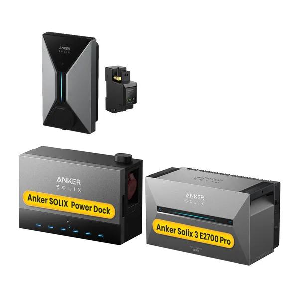 Anker SOLIX Power Dock Multisystem mit Smartes Ladegerät & Solarbank 3 E2700 Pro Balkonkraftwerk Speicher, by Powerness