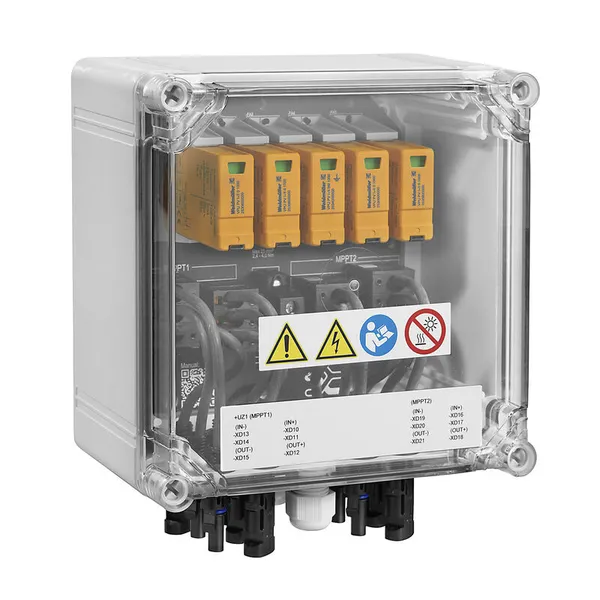 Weidmüller PVN DC 2I 1O 2MPP SPD1R WM4 11 GAK für 2 MPPT / 4 Strings / Typ 1 + 2 Blitz- & Überspannungsschutz