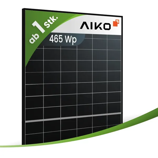 Aiko 465Wp A-MAH54Mw Einzelglas Black Frame (Matrixprodukt)
