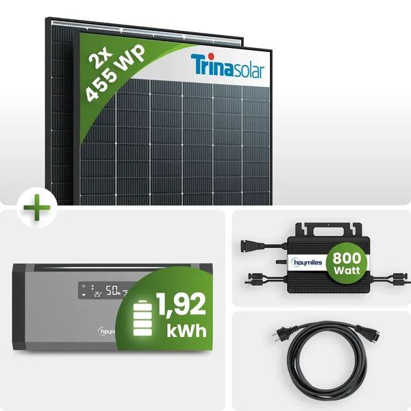 Balkonkraftwerk Set Trina mit 1,92 kWh Speicher Hoymiles HiBattery - M
