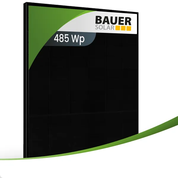 BAUER Solar 485Wp BS-108M10BCBB-GG Glas-Glas Bifazial Fullblack