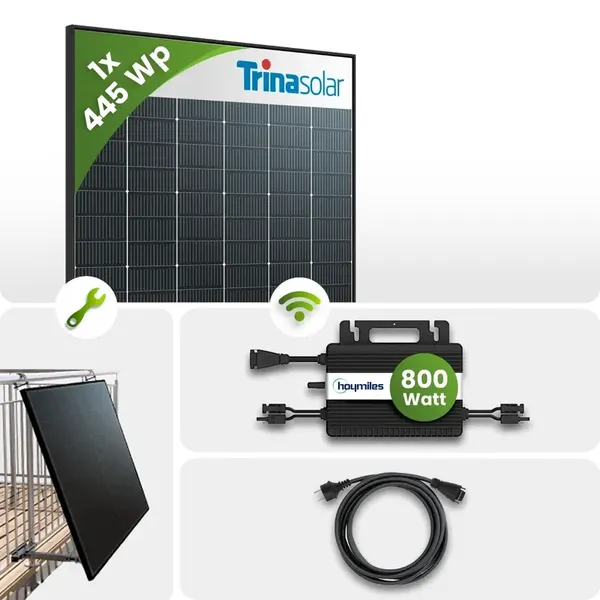 Tepto 460Wp Balkonkraftwerk Smart mit Hoymiles Mikrowechselrichter - Balkonmontage