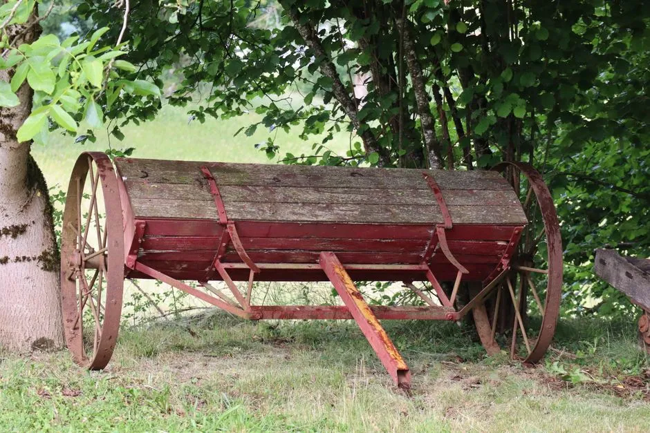 Alter Holzwagen in der Natur