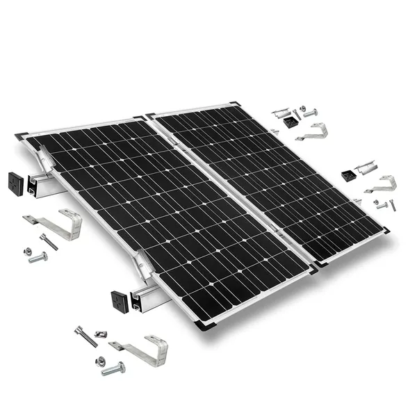 Befestigungskit mit Biberschwanz Dachhaken für Schrägdachmontage 2 Solarpanels Rahmenhöhe 30mm