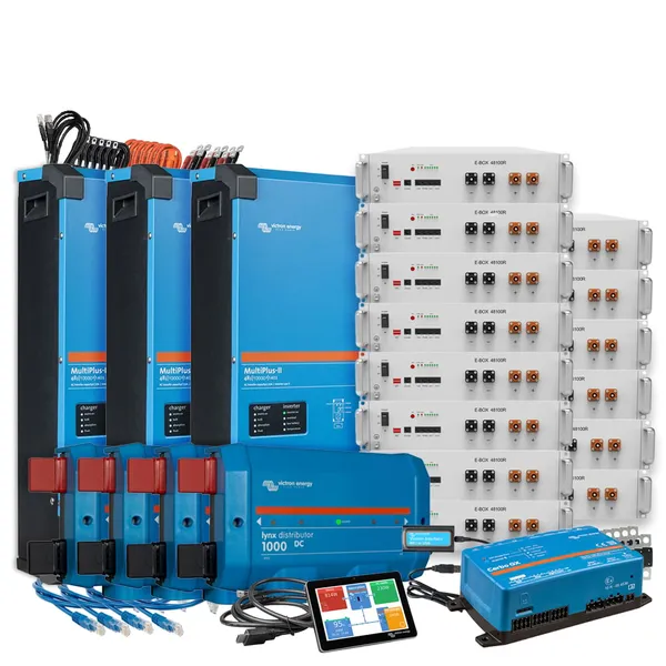 Offgridtec Backup-Kit Nachrüstsatz 71,7 kWh mit Pytes E-Box 48100R-TE+ Akku Victron Multiplus II 48/10000 3-Phasig