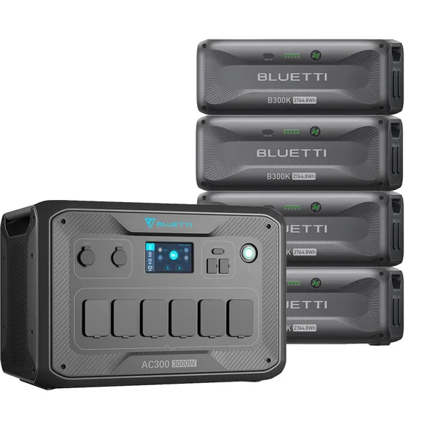Bluetti AC300 11kWh Powerstation mit 4x B300K Speicher Home Backup 3000W