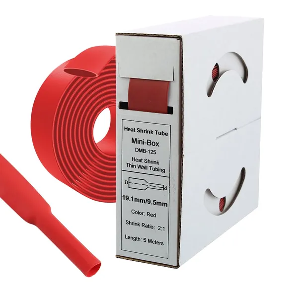 5 m Schrumpfschlauch 19,1 mm auf 9,5 mm Rot 2:1 - Offgridtec Kabelisolierung