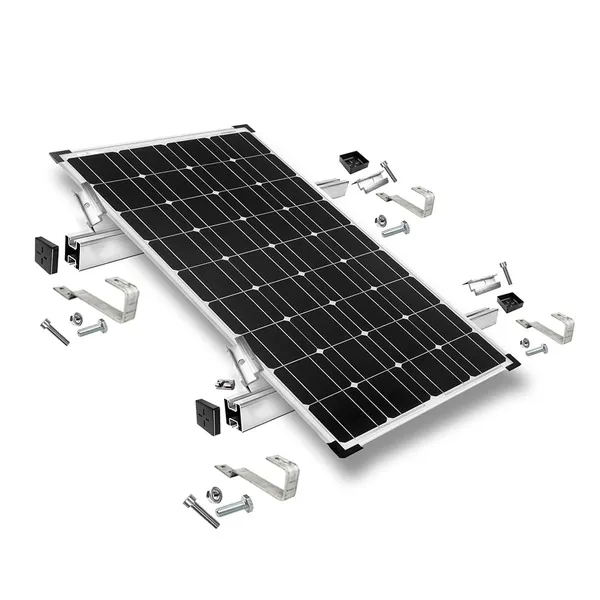 Befestigungskit mit Biberschwanz Dachhaken für Schrägdachmontage 6 Solarpanels Rahmenhöhe 35mm