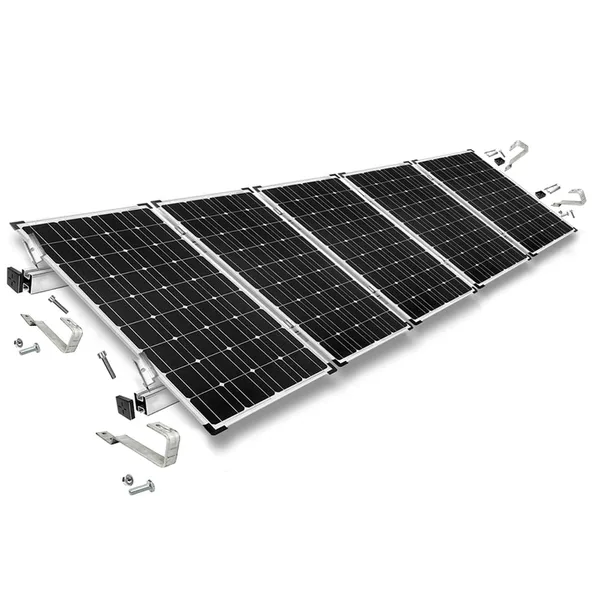 Befestigungskit mit Biberschwanz Dachhaken für Schrägdachmontage 5 Solarpanels Rahmenhöhe 30mm