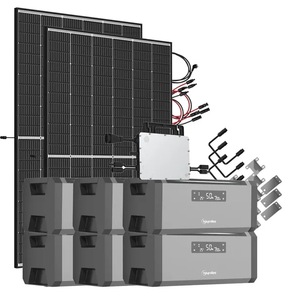 11,52 kWh 940W HiBattery HB-1920 Speichersystem Doppelglas Solarmodule inkl. Hoymiles HMS-800-2WB Wechselrichter 1-phasig