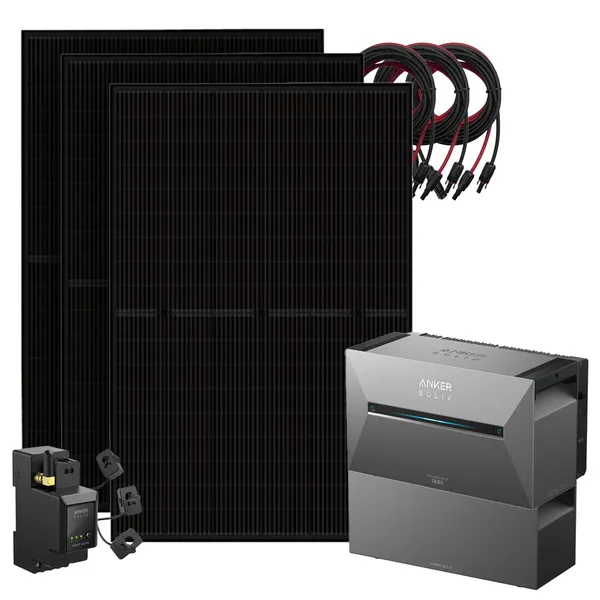 Anker 1350W Solix 3 Balkonkraftwerk inkl. 5,38kWh Speicher E2700 BP2700 & Stromzähler