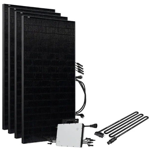 Offgridtec® Solar-Direct 1800W HMS-1600-4T Solaranlage Full Black - 10m Anschlusskabel - Ohne Halterung
